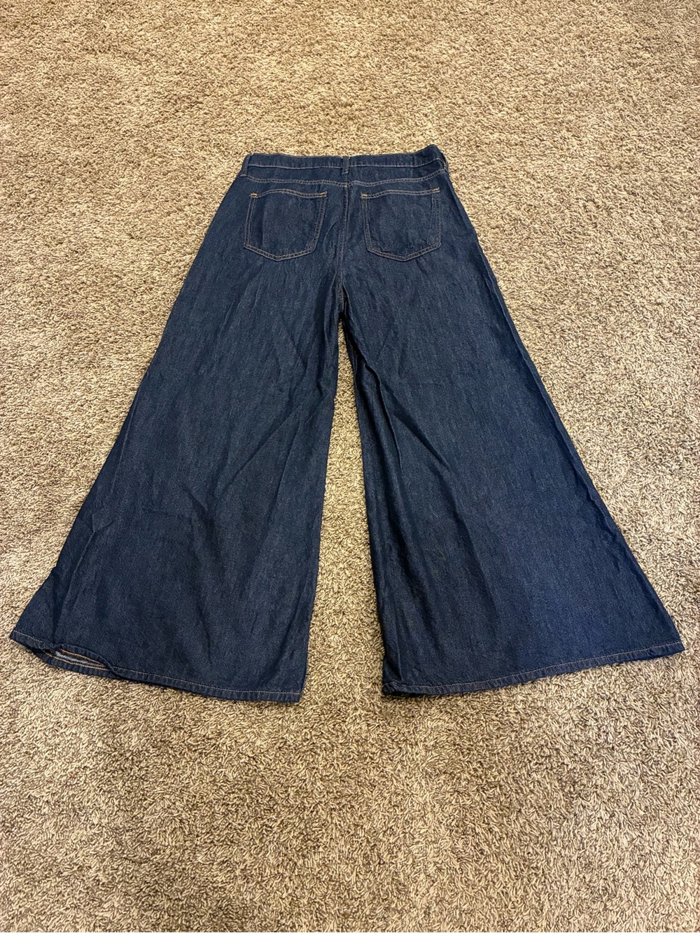GAP Wide-Leg Dark Blue Denim Jeans Superlight Palazzo - Picture 5 of 16